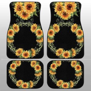 Yellow Flowers Car Floor Mats Custom Personalized Name Car Accessories