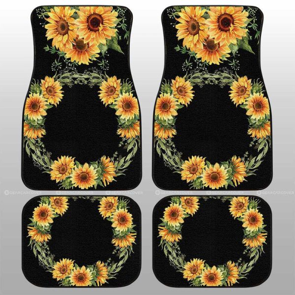 Yellow Flowers Car Floor Mats Custom Personalized Name Car Accessories