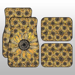 Yellow Sunflower Car Floor Mats Custom Car Accessories