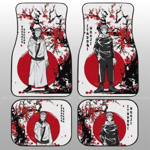 Yuji Itadori And Ryomen Sukuna Car Floor Mats Custom Japan Style Car Accessories