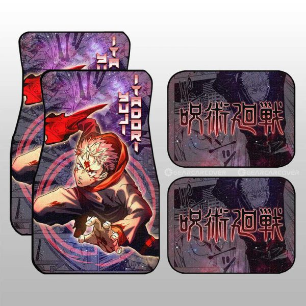 Yuji Itadori Car Floor Mats Custom Galaxy Manga Style