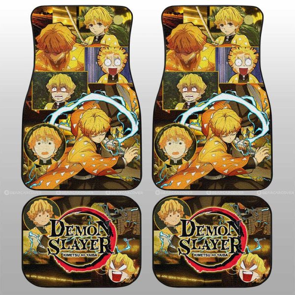 Zenitsu Agatsuma Car Floor Mats Custom Demon Slayer Anime