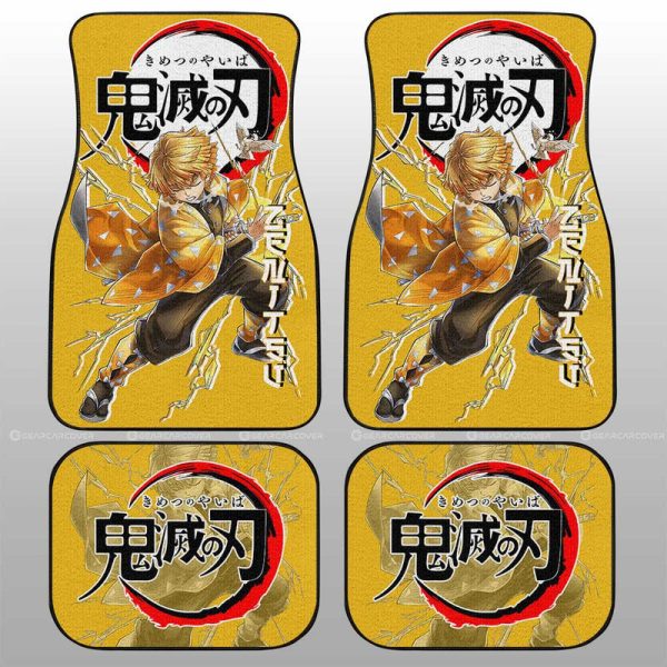 Zenitsu Agatsuma Car Floor Mats Custom Demon Slayer Anime Car Accessories