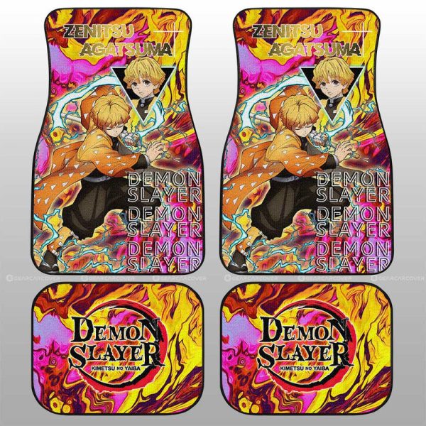 Zenitsu Agatsuma Car Floor Mats Custom Demon Slayer Anime Car Accessories