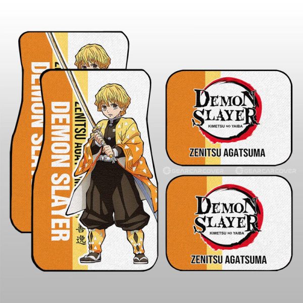 Zenitsu Agatsuma Car Floor Mats Custom Demon Slayer Car Accessories For Anime Fans