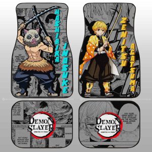 Zenitsu And Inosuke Car Floor Mats Custom Demon Slayer Anime Mix Mangas