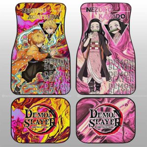 Zenitsu And Nezuko Car Floor Mats Custom Car Accessories