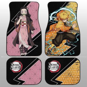 Zenitsu And Nezuko Car Floor Mats Custom Car Accessories