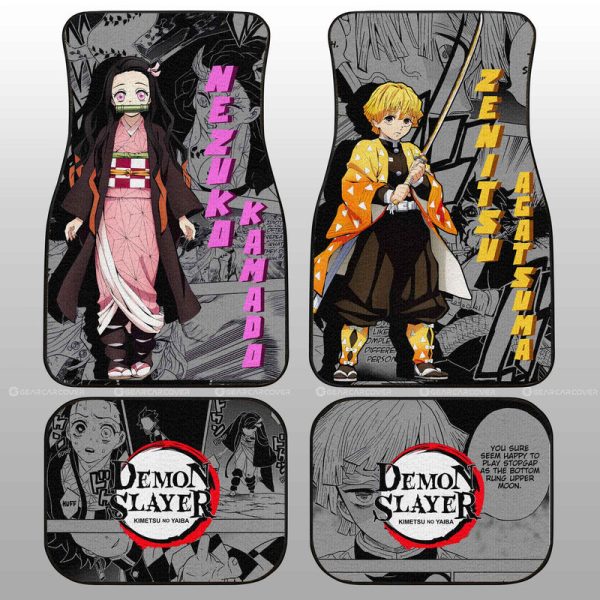 Zenitsu And Nezuko Car Floor Mats Custom Demon Slayer Anime Mix Mangas