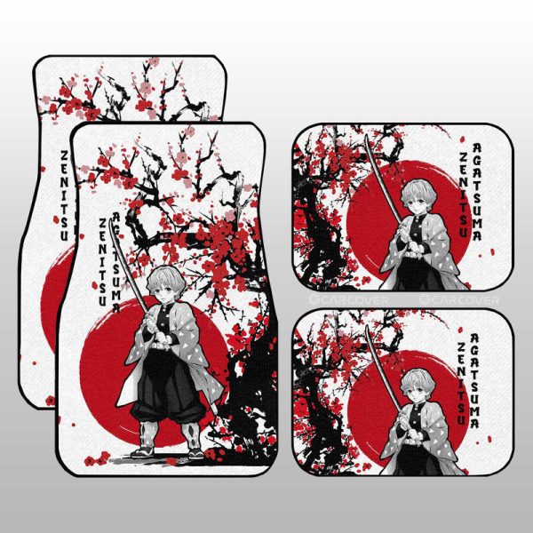 Zenitsu Car Floor Mats Custom Japan Style Demon Slayer Anime Car Accessories