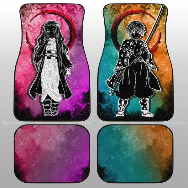 Zenitsu Nezuko Car Floor Mats Custom Car Accessories