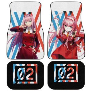 Zero Two Code 002 Car Floor Mats Custom Anime Darling In The Franxx Car Accessories