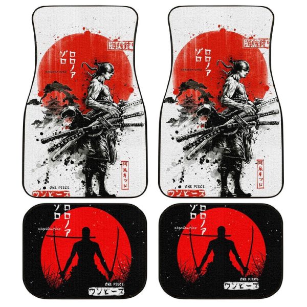 Zoro Car Floor Mats Samurai Warriors Custom One Piece Anime Car Accessories