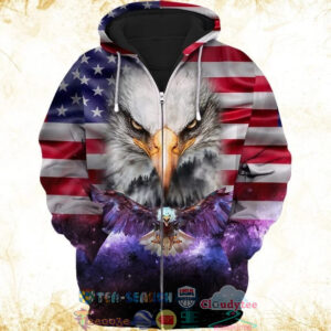 4Th Of July Independence Day American Flag Eagle 3D Hoodie