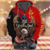 4Th Of July Independence Day American Flag Eagle One Nation Under God 3D Hoodie