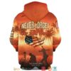 American Flag Veteran Never Forget Our Fallen Heroes Fleece Hoodie