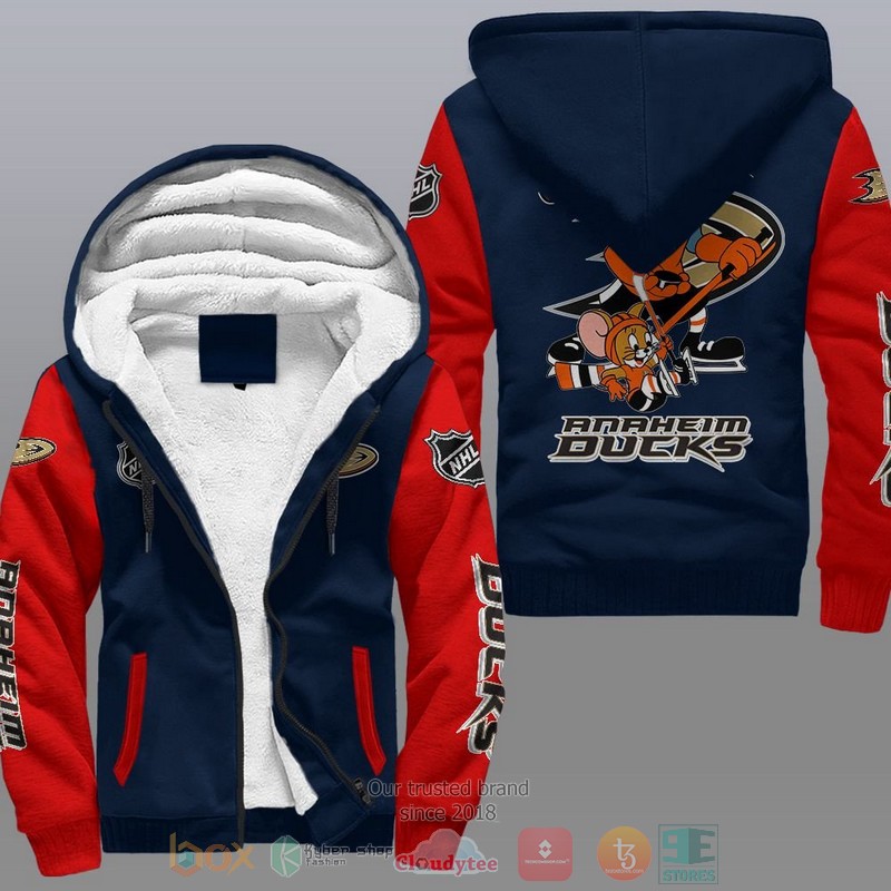 Anaheim Ducks Nhl Tom And Jerry Fleece Hoodie Anaheim Ducks Nhl Tom And Jerry Fleece Hoodie