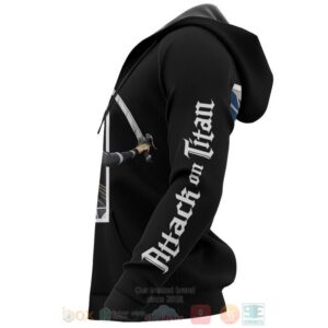 Aot Levi Ackerman Attack On Titan Anime Black 3D Hoodie