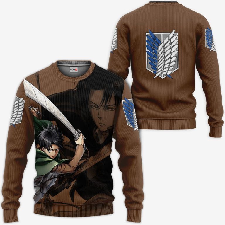 Aot-Levi-Ackerman-Attack-On-Titan-Anime-Brown-3D-Hoodie-Bomber-Jacket-2