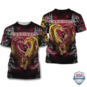 Arizona Cardinals Dragon Nfl 3D Hoodie T-Shirt