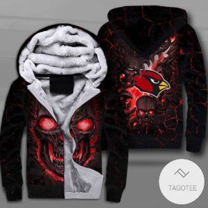 Arizona Cardinals Lava Skull Zipper Fleece Hoodie