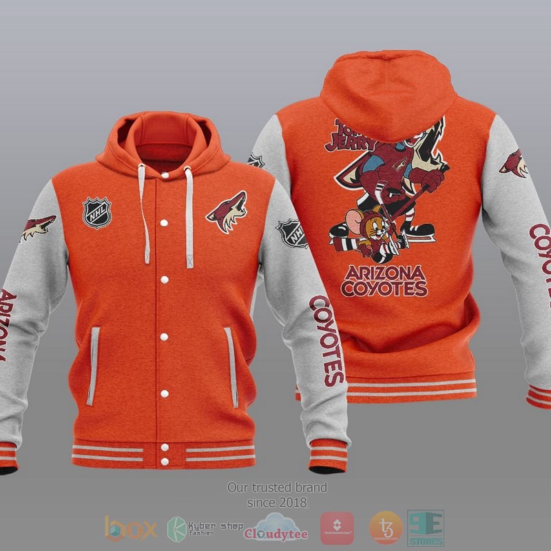 Arizona Coyotes Nhl Tom And Jerry Baseball Hoodie Jacket Arizona Coyotes Nhl Tom And Jerry Baseball Hoodie Jacket