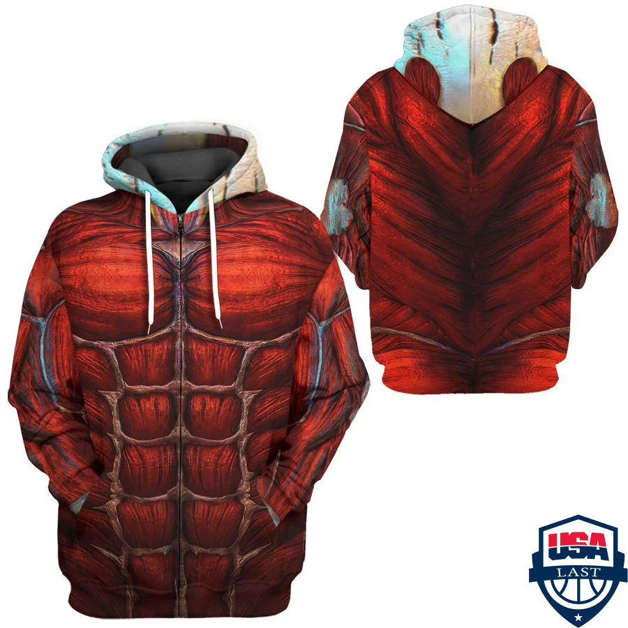 Attack On Titan Colossal Titan Cosplay 3D Hoodie Apparel Attack On Titan Colossal Titan Cosplay 3D Hoodie Apparel