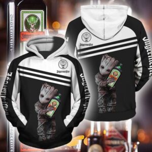 Baby Groot Hug Jagermeister 3D Hoodie