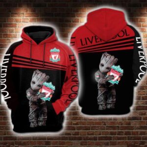Baby Groot Hug Liverpool Fc 3D Hoodie