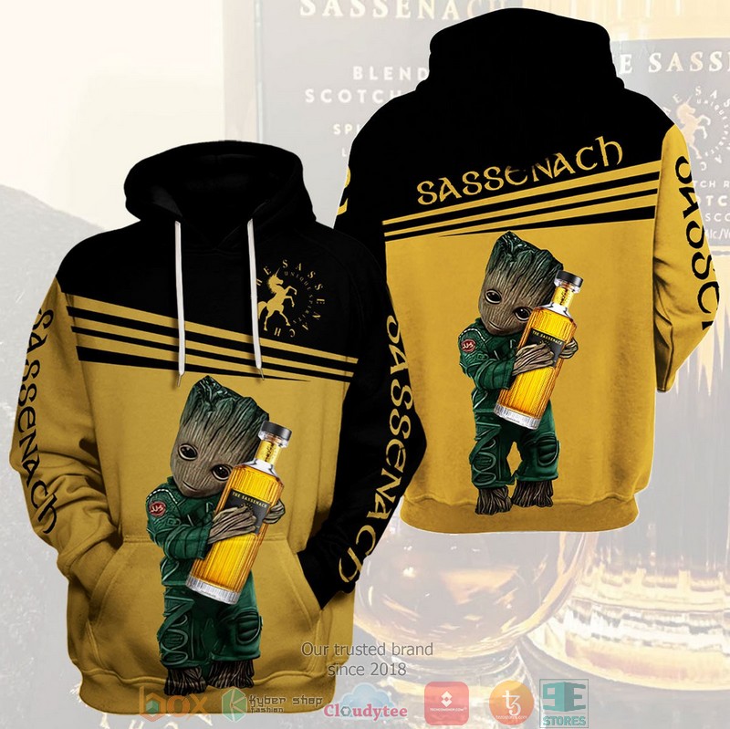 Baby Groot Hug The Sassenach Whisky 3D Hoodie Baby Groot Hug The Sassenach Whisky 3D Hoodie