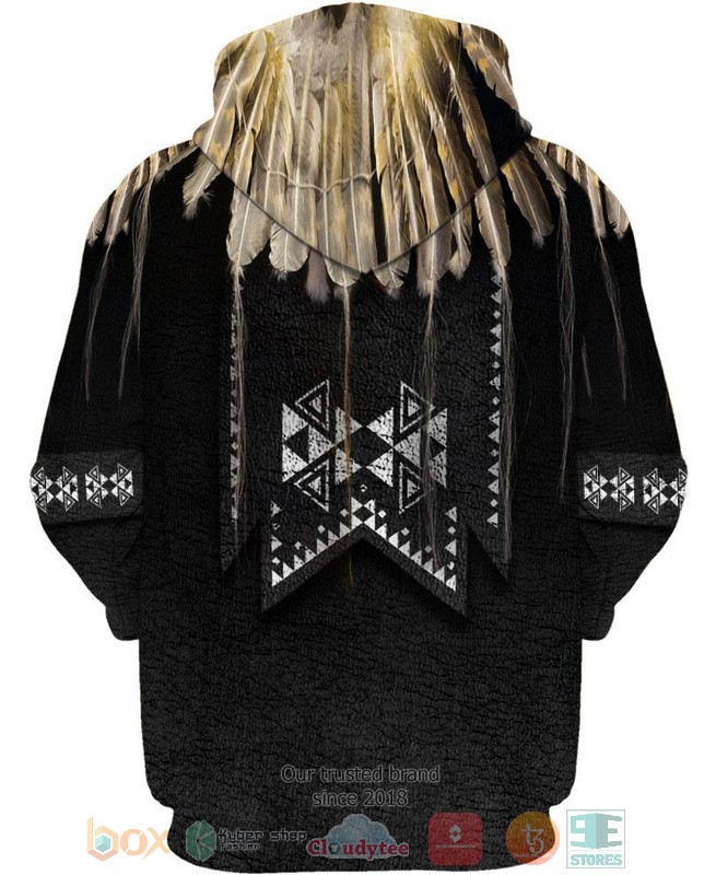 Black-Beaded-Native-3D-Shirt-Hoodie-3