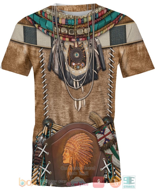 Brown-Pattern-Warrior-Style-Native-American-3D-Shirt-Hoodie-3-1