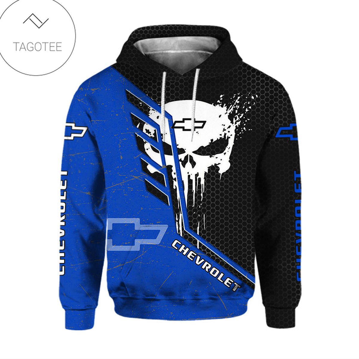 Chevrolet Skull Blue Hoodie Chevrolet Skull Blue Hoodie