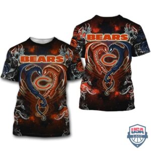 Chicago Bears Dragon Nfl 3D Hoodie T-Shirt