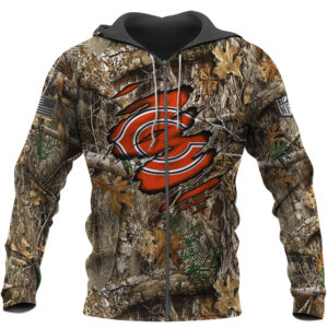 Chicago Bears Nfl Hunting Camo 3D Shirt