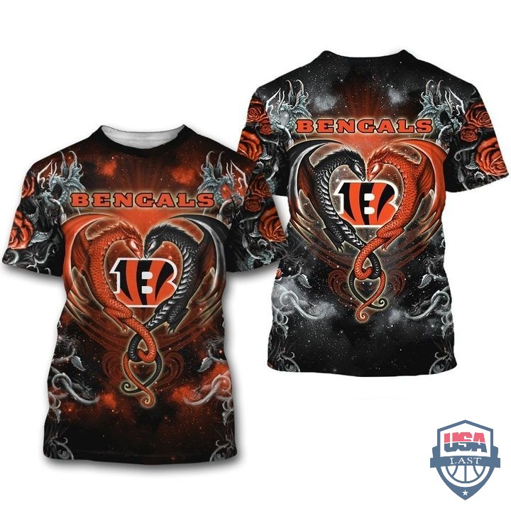 Cincinnati Bengals Dragon Nfl 3D Hoodie T-Shirt Cincinnati Bengals Dragon Nfl 3D Hoodie T-Shirt