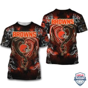 Cleveland Browns Dragon Nfl 3D Hoodie T-Shirt