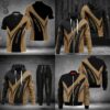 Combo Brown Louis Vuitton Logo Hoodie Bomber Jacket And Pants