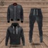 Combo Louis Vuitton Dark Gray Hoodie Bomber Jacket And Pants