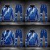 Combo Louis Vuitton Navy Sky Hoodie Bomber Jacket And Pants