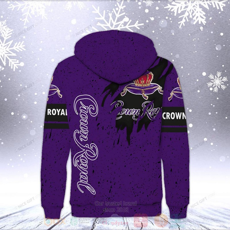 Crown Royal Whiskey Purple Fleece Zip Hoodie Crown Royal Whiskey Purple Fleece Zip Hoodie