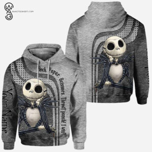 Custom Rock Paper Scissors Throat Punch I Win Jack Skellington Full Print Hoodie And Leggings