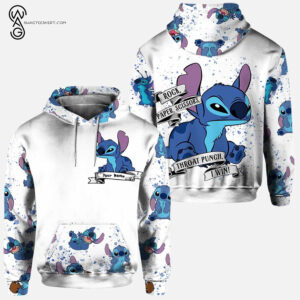 Custom Rock Paper Scissors Throat Punch I Win Stitch Full Print Hoodie And Leggings