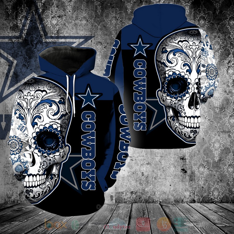 Dallas Cowboys Nfl Skull 3D Hoodie Dallas Cowboys Nfl Skull 3D Hoodie