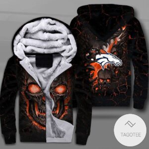 Denver Broncos Lava Skull Zipper Fleece Hoodie