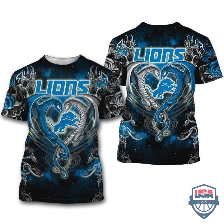 Detroit Lions Dragon Nfl 3D Hoodie T-Shirt Detroit Lions Dragon Nfl 3D Hoodie T-Shirt