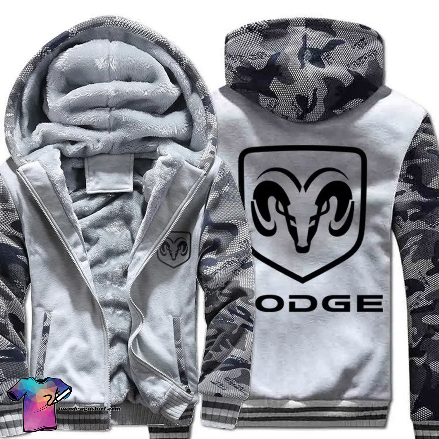 Dodge Ram Logo Full Print Fleece Hoodie Dodge Ram Logo Full Print Fleece Hoodie
