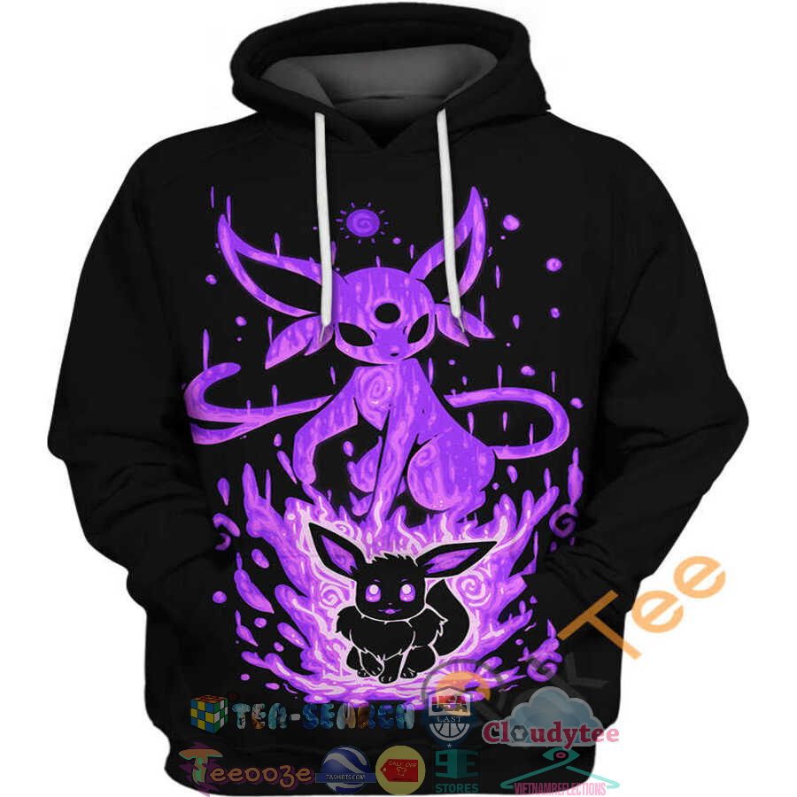 Eevee And Espeon Pokemon Hoodie 3D Eevee And Espeon Pokemon Hoodie 3D