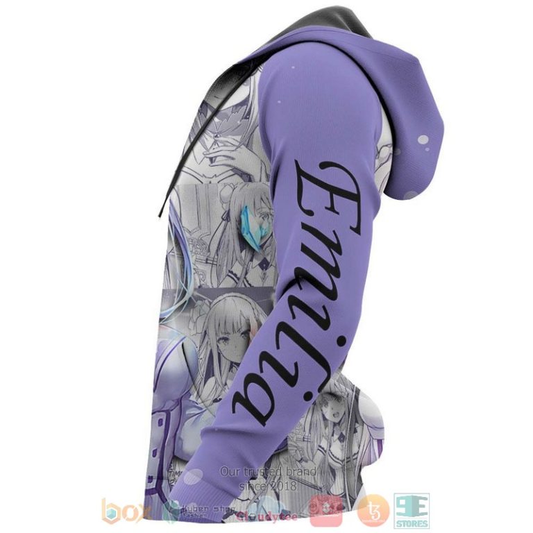 Emilia-ReZero-Kara-Hajimeru-Isekai-Seikatsu-Anime-3D-Hoodie-Bomber-Jacket-2