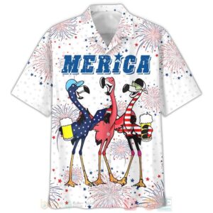 Flamingo Drinking Beer Independence Day 3D Hoodie